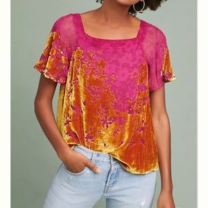 Anthropologie Maeve Ombré Shimmer Tee Like New